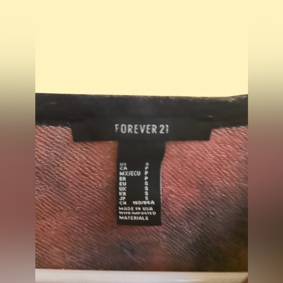 Forever 21 Tie-Dye Cropped Sweatshirt | Long Sleeve | Size S - Picture 4 of 4